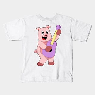 Pig Guitar Music Kids T-Shirt